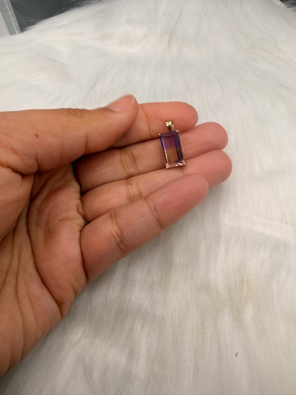 14k Yellow Gold Large  Ametrine Pendant.